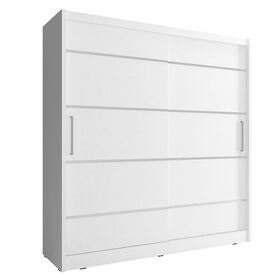 Ντουλάπα Συρόμενη 24113-Mjalu-180 Χρώμα Λευκό  180x200x62cm