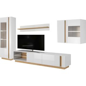 Σύνθεση 36146-Arcw2 Λευκό+λευκό High Gloss+grandson 298x194x40cm