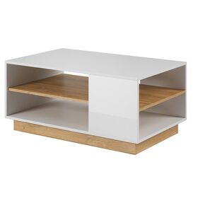Τραπεζάκι 36146-Arcw-40 Λευκό+ Φυσικό Grandson 100x45,5x60 cm