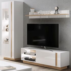 Σύνθεση 36146-Arcw-Mini Λευκό+λευκό High Gloss+grandson 198x194x40cm