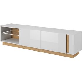 Έπιπλο Τηλεόρασης 36146-Arcw-btv Λευκό+λευκό High Gloss+grandson 187,5x45,5x40cm