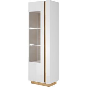 Βιτρίνα 36146-Arcw-hv Λευκό+grandson 60x194x40cm