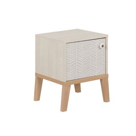 Alika Κομοδίνο με 1 Πόρτα 36x38x47εκ. Whitewashed Chestnut/grey & Coral Print