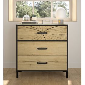 Armor Συρταριέρα με Τρία Συρτάρια 81x45x83εκ. Helvezia oak / Black