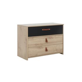 Arthus Συρταριέρα με 3 Συρτάρια Δρυς Artisan/μαύρο 85x41x68εκ.