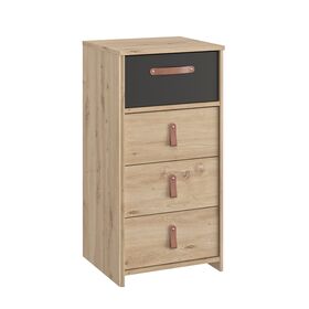 Arthus Συρταριέρα Ψηλή με 4 Συρτάρια 44x41x87εκ. Artisan oak / Black