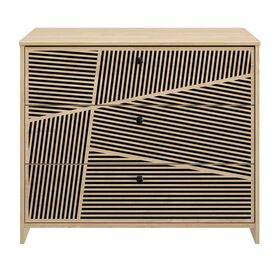Claustra Συρταριέρα με 3 Συρτάρια 92x45x78εκ. Blond oak / Μαύρο