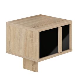 Curtys Κομοδίνο  36x42x42εκ. Sonoma Oak/ Μαύρη Γυαλιστερή Λάκα