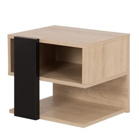 Duplex Κομοδίνο 44x38x37εκ.black/natural Chestnut