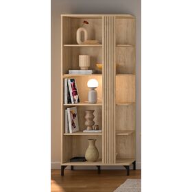 Faro Βιβλιοθήκη 80x35x190εκ. Blond oak / Μαύρο