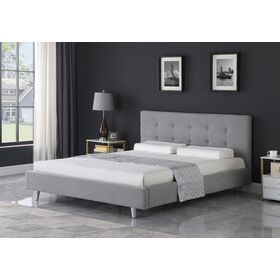 Carter Ντυμένο Διπλό Κρεβάτι 174x217εκ. ( για Στρώμα 160x200εκ. ) Γκρι Ανοιχτό  με Ανατομικό Πλαίσιο