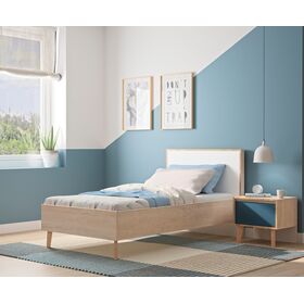Larvik Κρεβάτι Ημίδιπλο 128x208x93εκ. ( για Στρώμα 120x200εκ. ) Blond oak / White