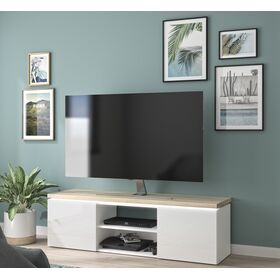 Mike Έπιπλο Τηλεόρασης 153x40x46ε46εκ. Light Kronberg Oak/white
