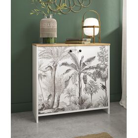 Motoco Κονσόλα - Ντουλάπι Αποθήκευσης 80x36x77εκ. White - Ceruse Chestnut