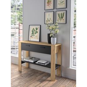 Trust Κονσόλα με 1 Συρτάρι και 1 Ράφι 102x36x91εκ. Helvezia oak / Black