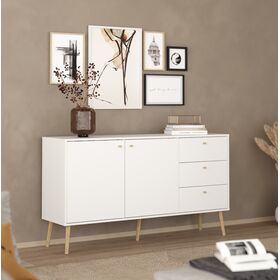 Bodo Μπουφές με 2 Πόρτες και 3 Συρτάρια 147x39x81,7εκ. Λευκό