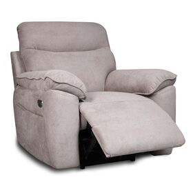 Boston Πολυθρόνα Relax με Ηλεκτρική Ανάκλιση 101x100x102εκ. Μπεζ Σκούρο Ύφασμα