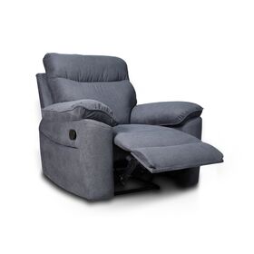 Boston Πολυθρόνα Relax με Χειροκίνητη Ανάκλιση 101x100x102εκ. Γκρι Σκούρο Ύφασμα