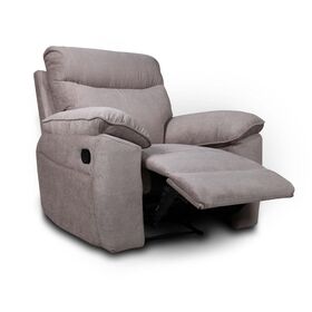 Boston Πολυθρόνα Relax με Χειροκίνητη Ανάκλιση 101x100x102εκ. Μπεζ Σκούρο Ύφασμα