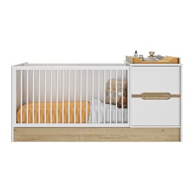 Celeste Πολυμορφικό Βρεφικό Κρεβάτι 206x112x92εκ. Λευκό - Natural Chestnut