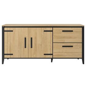 Cork Μπουφές με δύο Πόρτες και δύο Συρτάρια 191x45x90εκ. Golden oak / Μαύρο