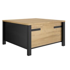 Cork Τραπεζάκι Σαλονιού 80x80x45εκ. με Αποθηκευτικό Χώρο Golden oak / Μαύρο