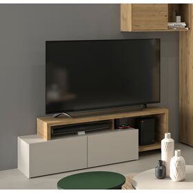 Craft Έπιπλο Τηλεόρασης με 2 Πόρτες 155/136x45/36x50/33εκ. Artisan oak / Grege