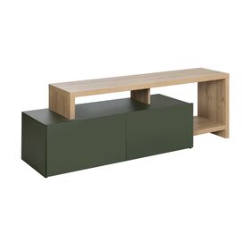Craft Έπιπλο Τηλεόρασης με 2 Πόρτες 155/136x45/36x50/33εκ. Artisan oak / Πράσινο