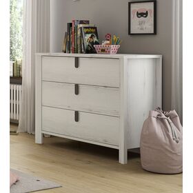 Lugano Συρταριέρα με 3 Συρτάρια 104x45x84εκ. Whitewashed oak