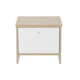 Matis Κομοδίνο με μια Πόρτα 42x36x37εκ. Natural Chestnut / Λευκό