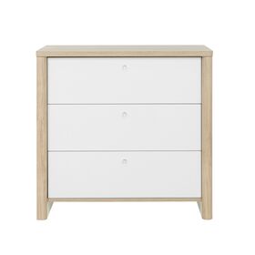 Matis Συρταριέρα με 3 Συρτάρια 84x45x80εκ. Natural Chestnut / Λευκό