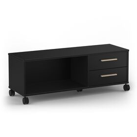 Moon Έπιπλο Τηλεόρασης 119x40x43,5εκ. Μαύρο ματ με Ροδάκια