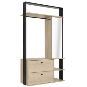 Duplex Ανοιχτή Ντουλάπα 115x45x200εκ. Black/natural Chestnut