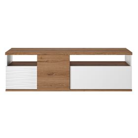 Otello Έπιπλο Τηλεόρασης 182x47x57εκ. Helvezia oak / Λευκό