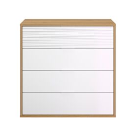Otello Συρταριέρα με 4 Συρτάρια 106x45x103εκ. Helvezia oak / Λευκό