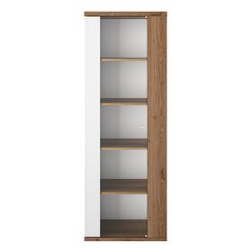 Otello Βιτρίνα με μία Πόρτα 64x45x178εκ. Helvezia oak / Λευκό
