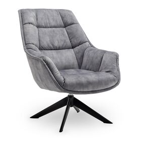 Volter Πολυθρόνα Περιστρεφόμενη 80x98x98εκ. Light Grey Velvet