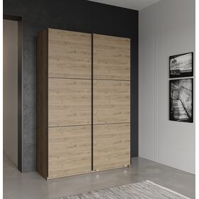 Alhabra Ντουλάπα με 2 Συρόμενες Πόρτες  148x59,9x223,7εκ. Royak oak / Black