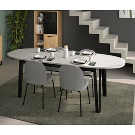 Craft Τραπέζι Επεκτεινόμενο Οβάλ 180/225x100x77εκ. Mineral Gravity / Μαύρο
