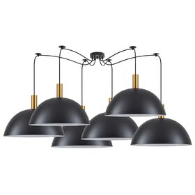 Se21-gm-4-bl6-Ms50 Adept Tube Gold Matt Pendant Black Metal Shade+
