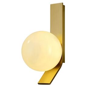 Se21-gm-15 Kelia Wall Lamp Brass and Opal e14 12x15x22cm Ip20 220v 2 Years Warranty
