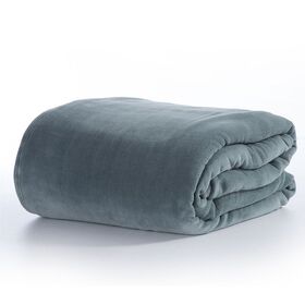 Κουβέρτα fleece Υπέρδιπλη 220x240 nef-nef cosy dusty blue 100% polyester