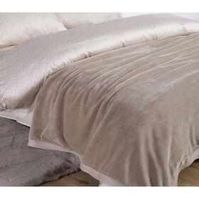 Κουβέρτα Υπέρδιπλη 230x240 nef-nef elements velosso-24 beige 100% polyester