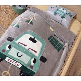 Βρεφική Κουβέρτα Αγκαλιάς 75x100 nef-nef green car grey 100% polyester