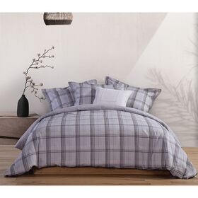 Σετ Παπλωματοθήκη Υπέρδιπλη 3τμχ 240x230 nef-nef premium collection caldor grey 100% Πενιέ Βαμβακερό
