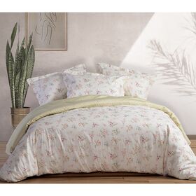 Σετ Παπλωματοθήκη Υπέρδιπλη 3τμχ 240x230 nef-nef premium collection vana ecru/grey 100% Πενιέ Βαμβακ