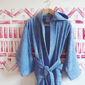 Μπουρνούζι Με Κουκούλα Νο small melinen home liberty jean 100% cotton/Γαλάζιο