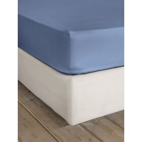 Σεντόνι Υπέρδιπλο με Λάστιχο Superior Satin - Shadow Blue