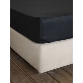 Σεντόνι Μονό με Λάστιχο Superior Satin - Black