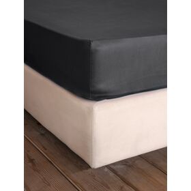 Σεντόνι Υπέρδιπλο με Λάστιχο Superior Satin - Black